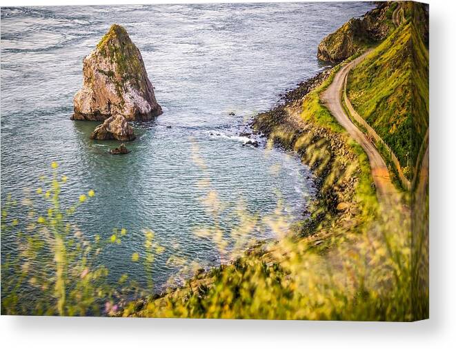 Big Canvas Print featuring the photograph Pacific Ocean Coastal Scenes Of Beaches Rocks And Cliffs #1 by Alex Grichenko