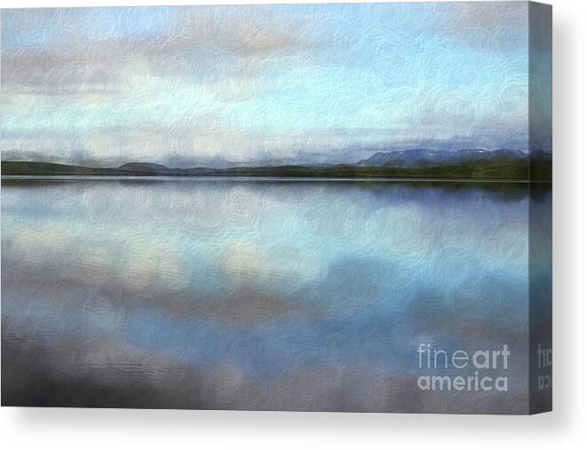 Background Canvas Print featuring the digital art Pastel landscape by Patricia Hofmeester