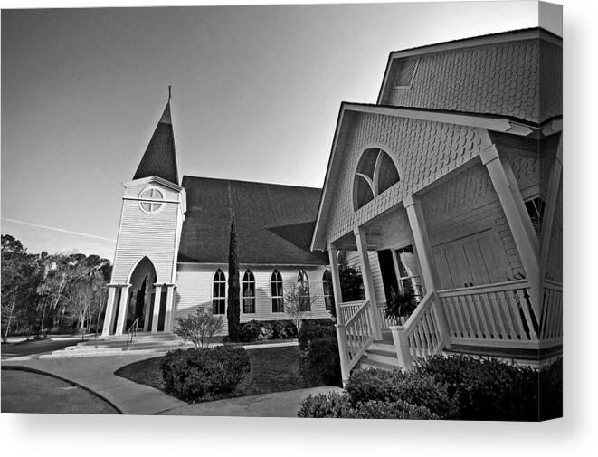 Church Canvas Print featuring the painting Point Clear Alabama St. Francis Church by Michael Thomas
