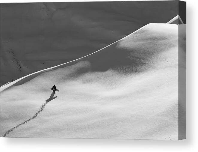 Arlberg Canvas Print featuring the photograph Professional Snowboarder, Gigi R #1 by Dean Blotto Gray