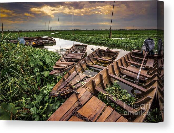 Landscape Canvas Print featuring the photograph Rest Of Boat #1 by Arik S Mintorogo