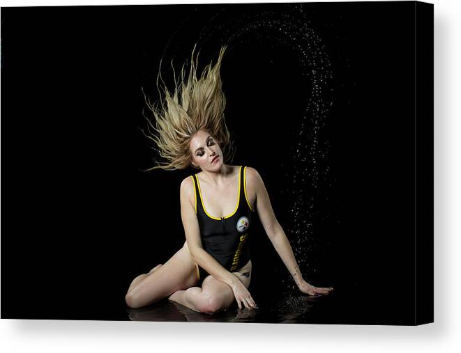 Implied Nude Canvas Print featuring the photograph Rose--watershoot by La Bella Vita Boudoir