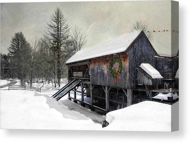 Christmas Canvas Print featuring the photograph Rustic Holiday by Robin-Lee Vieira