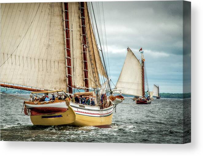 Windjammer Canvas Print featuring the photograph Schooner Race by Fred LeBlanc