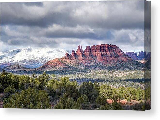 Sedona Canvas Print featuring the photograph Sedona in Winter 03 #1 by Will Wagner