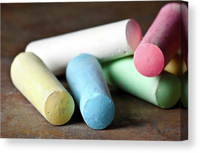 Chalk Canvas Print featuring the photograph Sidewalk Chalk I #1 by Tom Mc Nemar