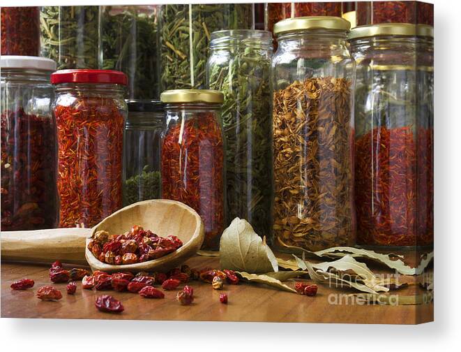 Aromatic Canvas Print featuring the photograph Spicy still life #1 by Carlos Caetano
