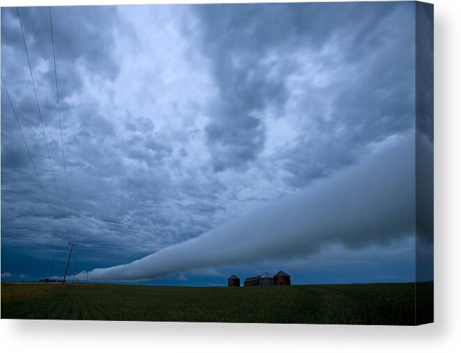 Clouds Canvas Print featuring the digital art Storm Clouds near Gravelbourg Saskatchewan #1 by Mark Duffy