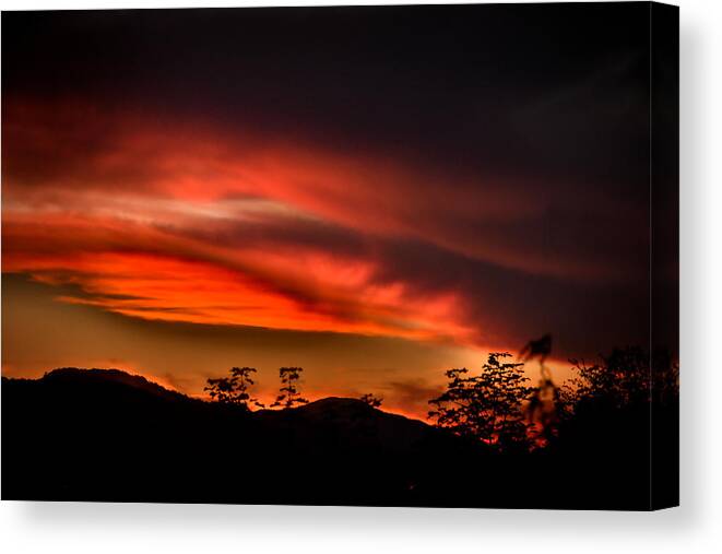 Sunset Canvas Print featuring the photograph Sunset #1 by Alessandro Della Pietra
