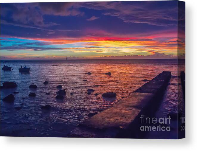 Sunset Canvas Print featuring the photograph Sunset at Mauritius by Amanda Mohler