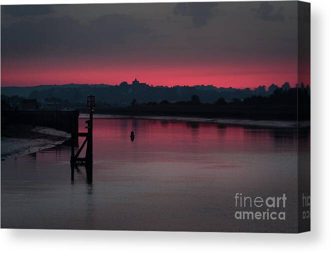 Sunset Canvas Print featuring the photograph Sunset on the River by Perry Rodriguez