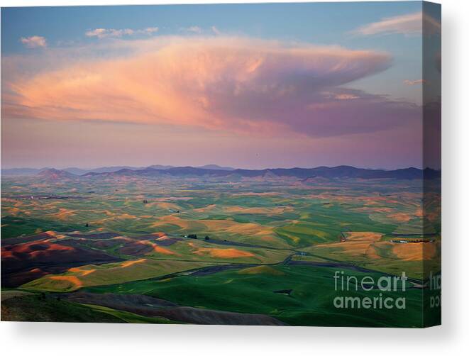 Palouse Canvas Print featuring the photograph Sunset Storm #1 by Michael Dawson