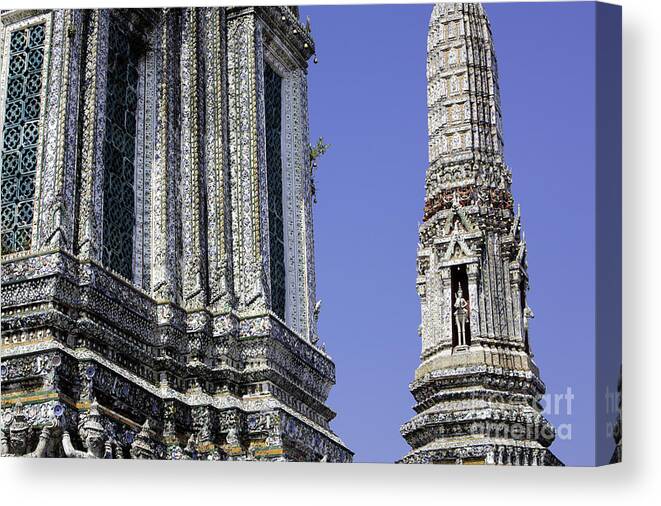 Architecture Canvas Print featuring the photograph Thailand temple architecture #1 by Anthony Totah