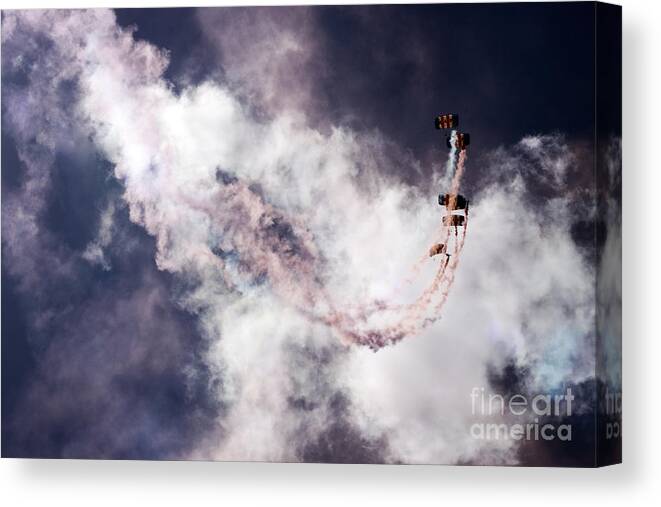 Raf Falcons Canvas Print featuring the photograph The Art Of Falling Down #1 by Ang El