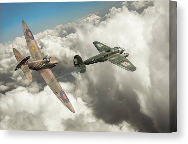 15 September 1940 Canvas Print featuring the photograph The chase #1 by Gary Eason