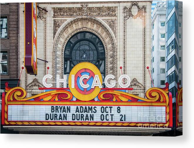 Art Canvas Print featuring the photograph The Iconic Chicago Theater Sign by David Levin