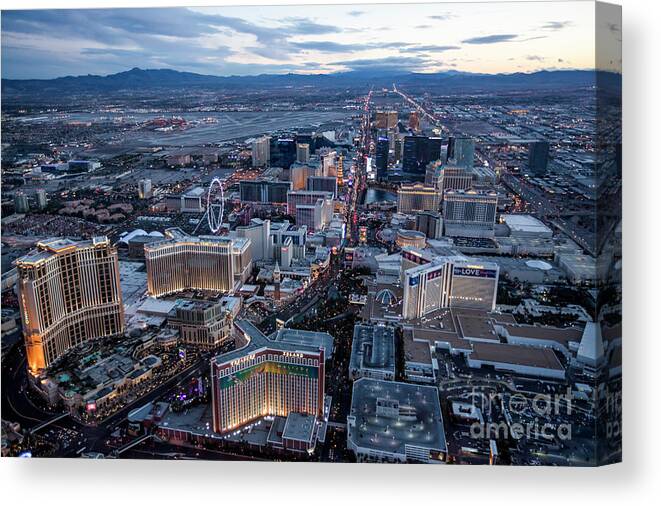 Las Vegas Canvas Print featuring the photograph The Strip at night, Las Vegas by PhotoStock-Israel