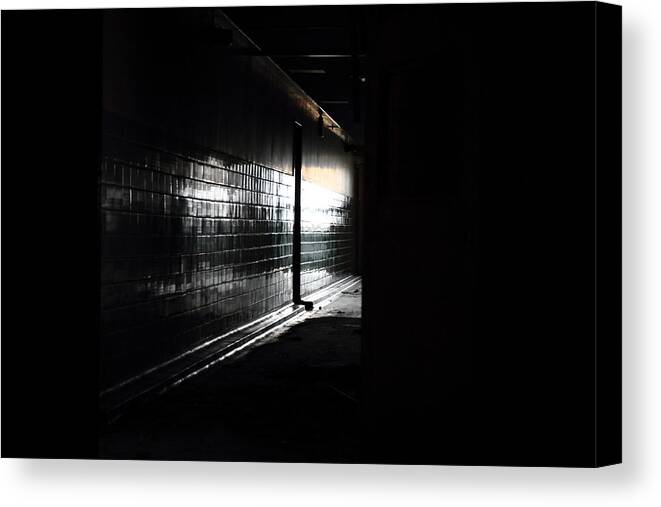 Horror Canvas Print featuring the photograph The Uninviting Light #1 by Kreddible Trout