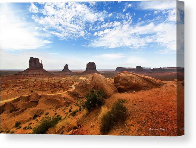 Monument Valley Canvas Print featuring the photograph Thin Line by Micah Offman