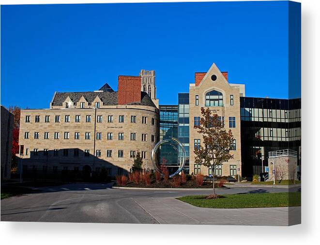 University Of Toledo. Stranahan Hall North And South Canvas Print featuring the photograph University of Toledo Stranahan North and South Halls I #1 by Michiale Schneider