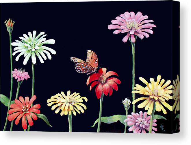 Flowers Canvas Print featuring the painting Untitled #1 by Philip Fleischer