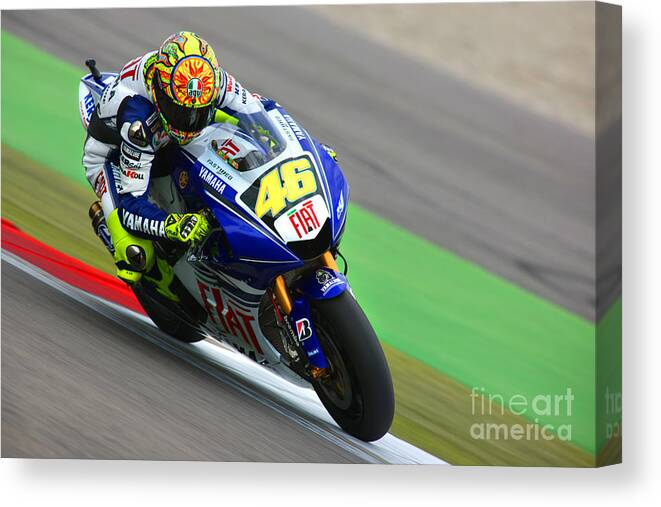 Netherlands Canvas Print featuring the photograph Valentino Rossi #4 by Henk Meijer Photography