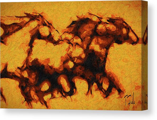 Horse Canvas Print featuring the digital art Wild South of San Luis #1 by Terry Fiala