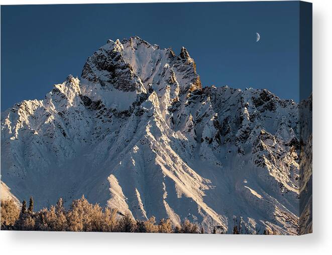 Alaska Canvas Print featuring the photograph Williams Peak by Fred Denner