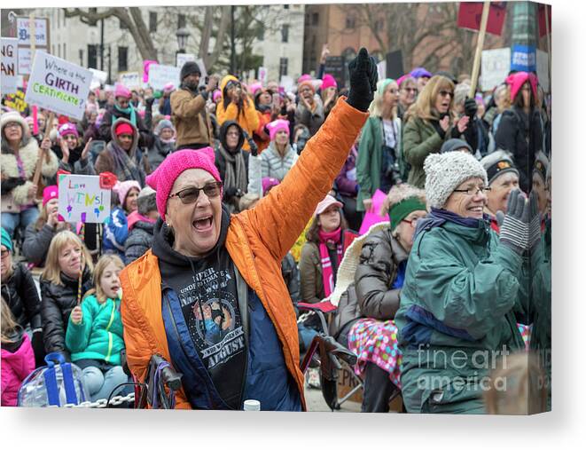 Women's March Canvas Print featuring the photograph Women's March #1 by Jim West