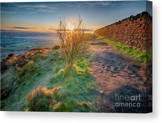 Cowling Canvas Print featuring the photograph Sunrise in Cowling on last day of April #10 by Mariusz Talarek