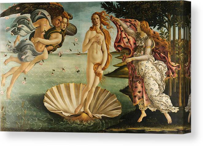 Sandro Botticelli Canvas Print featuring the painting The Birth of Venus by Sandro Botticelli