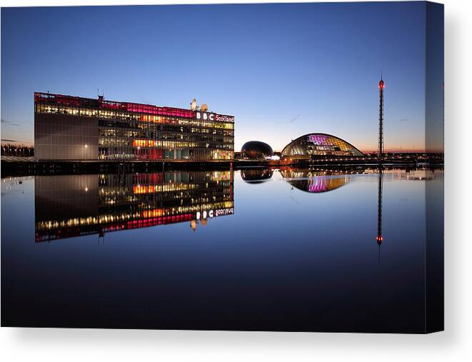  Architecture Canvas Print featuring the photograph River Clyde Reflections #10 by Grant Glendinning