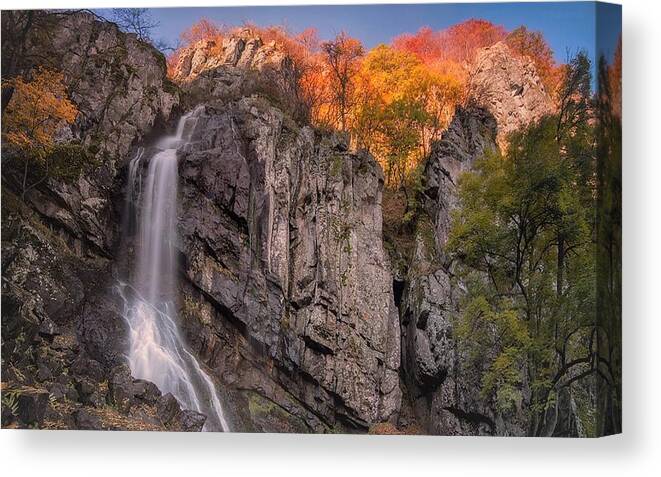 Waterfall Canvas Print featuring the digital art Waterfall #12 by Maye Loeser