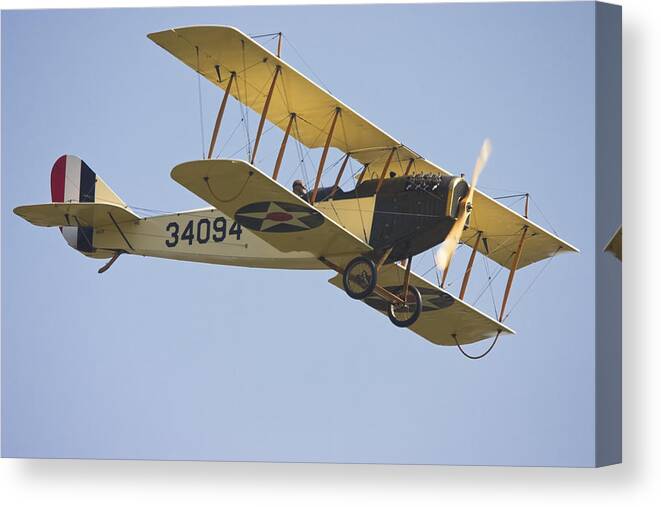 1917 Canvas Print featuring the photograph 1917 Curtiss JN-4D Jenny Flying Canvas Photo Poster Print by Keith Webber Jr