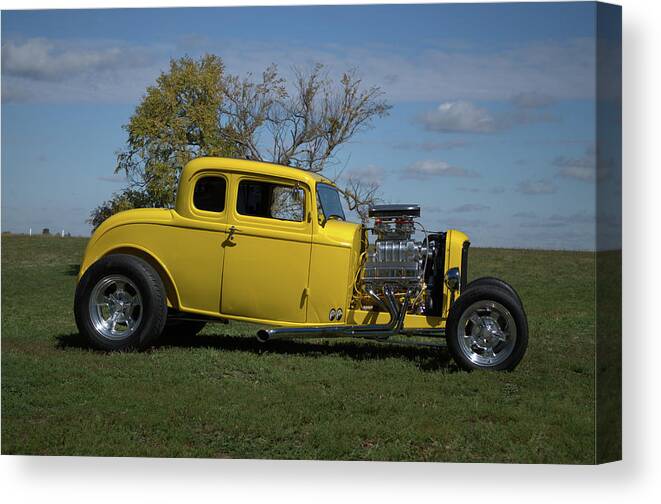 1932 Canvas Print featuring the photograph 1932 Ford 5 Window Coupe Hot Rod by Tim McCullough