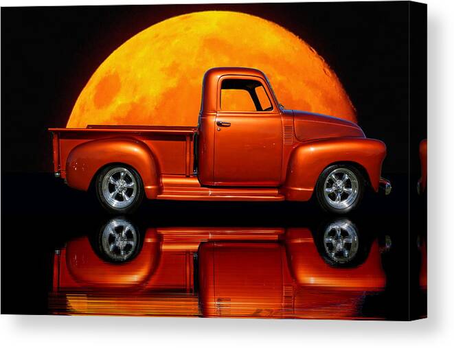 Reflection Canvas Print featuring the photograph 1950 Chevy Pickup Poster by Alan Hutchins