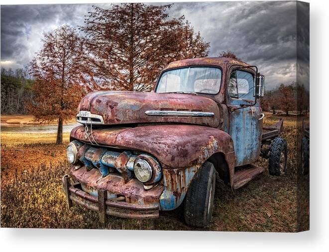 1950s Canvas Print featuring the photograph 1951 Ford Truck by Debra and Dave Vanderlaan