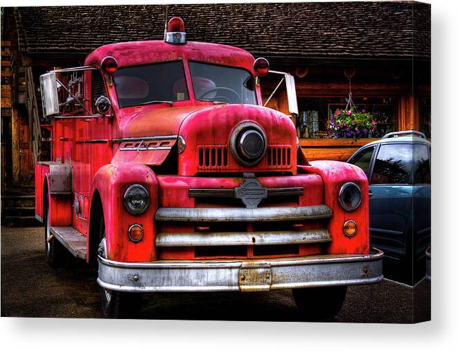 1954 Seagrave Fire Trucks Canvas Print featuring the photograph 1954 Seagrave Fire Truck by David Patterson
