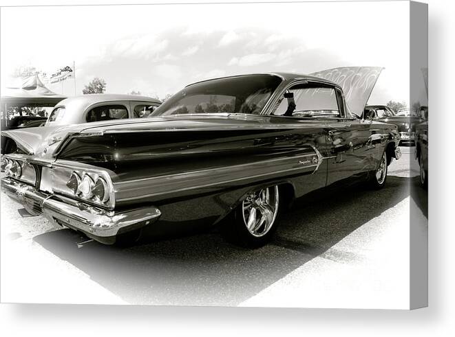 Car Canvas Print featuring the photograph 1960 Chevy Impala by Linda Bianic