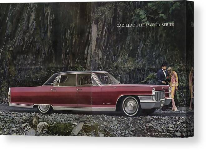 The Deville Was Redesigned For 1965 But Rode On The Same 129.5-inch (3 Canvas Print featuring the photograph 1965 Cadillac de Ville by Vintage Collectables