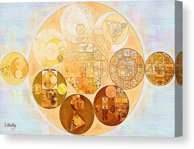 Ring Canvas Print featuring the digital art Abstract painting - Rich gold #2 by Vitaliy Gladkiy