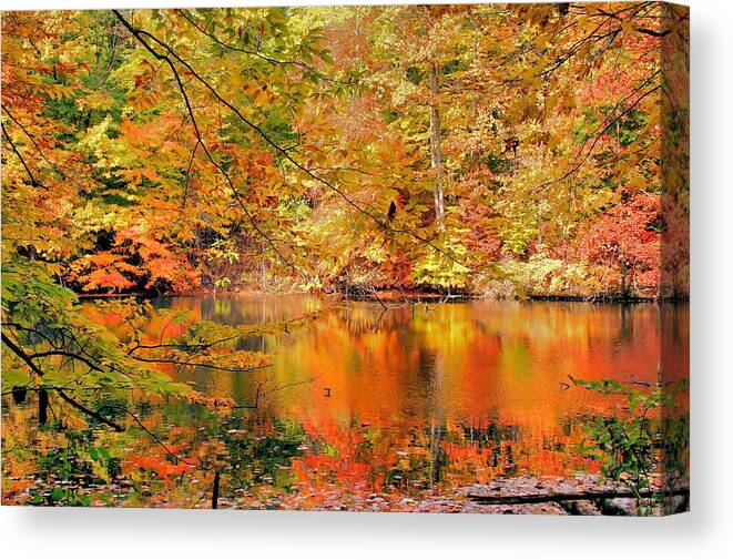 Autumn Canvas Print featuring the photograph Autumn Reflections #2 by Kristin Elmquist