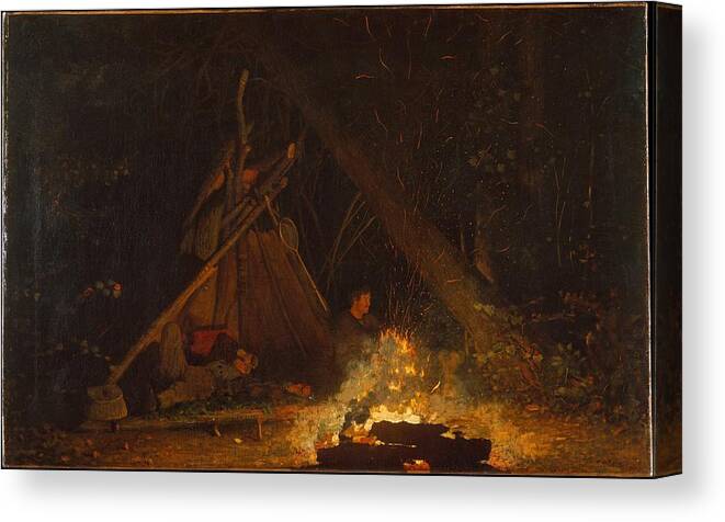 Camp Fire Canvas Print featuring the painting Camp Fire #2 by MotionAge Designs