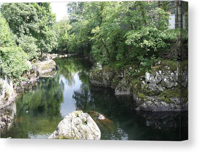 Rivers Canvas Print featuring the photograph Conwy river near Betws y coed. #2 by Christopher Rowlands