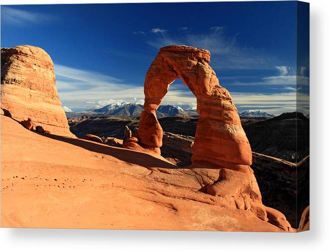 Delicate Arch Canvas Print featuring the photograph Delicate Arch in Arches National park #2 by Pierre Leclerc Photography