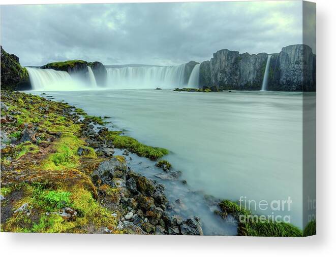 Iceland Canvas Print featuring the photograph Godafoss #2 by Roxie Crouch