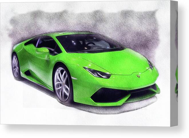 Top Canvas Print featuring the painting Lamborghini #2 by Esoterica Art Agency