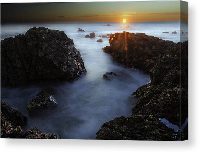 Moss Beach Canvas Print featuring the photograph Moss Beach Sunset #2 by Don Hoekwater Photography