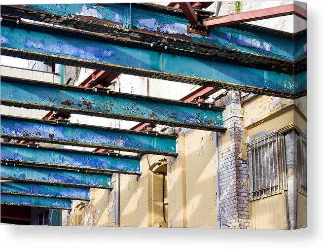 Abandoned Canvas Print featuring the photograph Old metal frame #2 by Tom Gowanlock