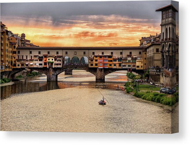Ponte Vecchio Canvas Print featuring the photograph Photographer #2 by Matthew Pace